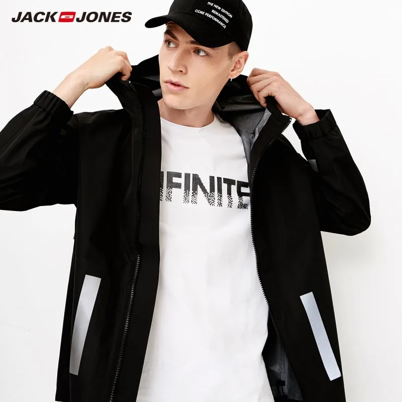JackJones, мужской Тренч с капюшоном, короткая куртка, светильник, модная мужская одежда 218321529