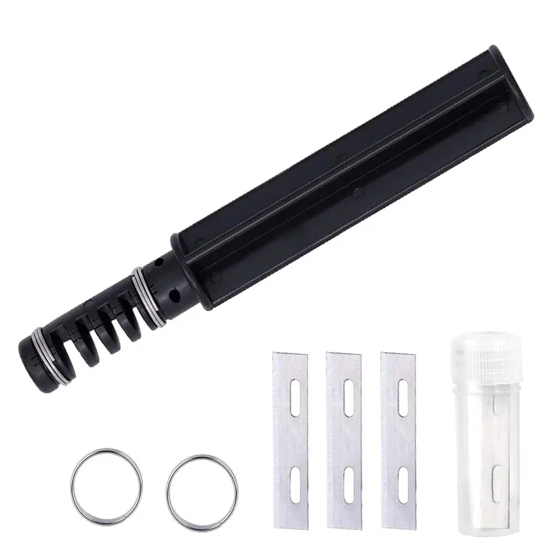 LMDZ Leather Cord Knife Hand Rotary Cutting Wire Cutter Leathercraft Tool Cord Knife with 3 Blade Leather Cutting-0