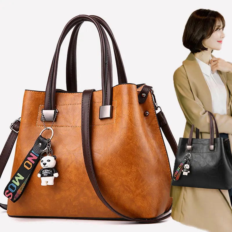 

New Slung Handbag With Large Capacity and Three-Layer High-end Handbag PU Popular Shoulder Bag Temperament Fashion Mother Bag