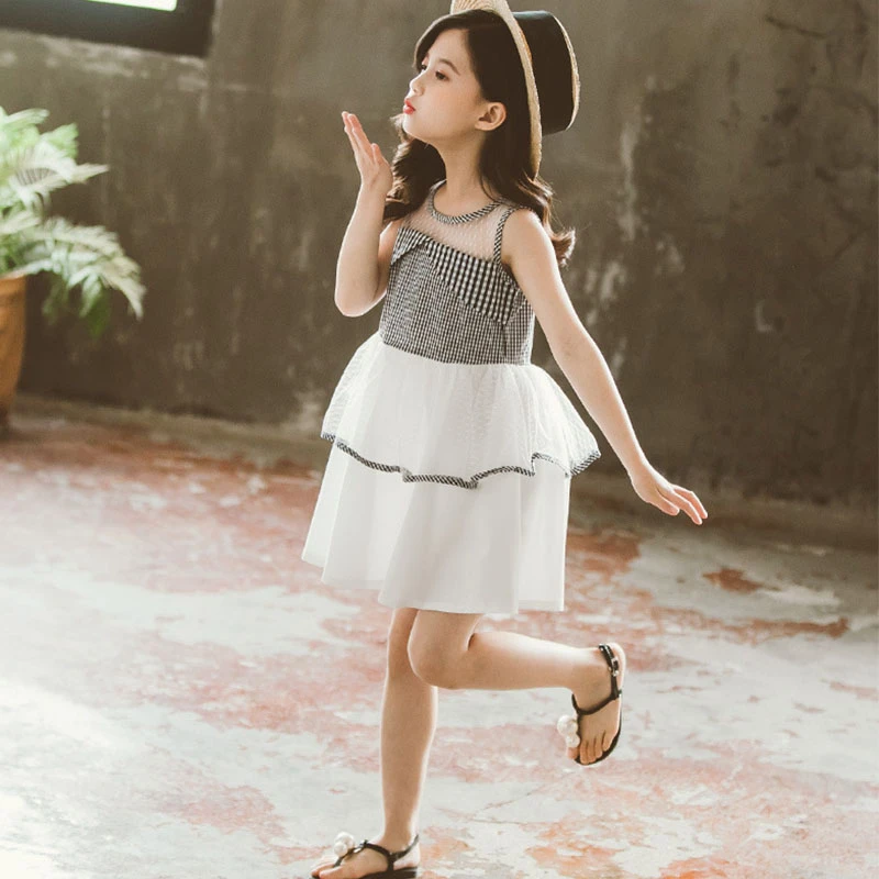 

2020 Big Girls Summer Dress 8 To 10 Years 14 4 6 Age Vintage Plaid Patchwork Kids Dresses For Girl Teenage Clothes Baby Sundress