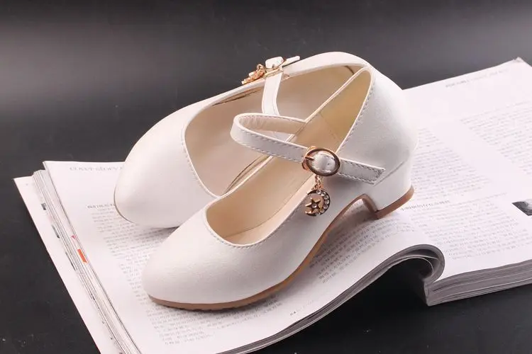 comfortable sandals child Children Girls Leather Shoes White Princess High Heel Shoes For Kids Girls Performance Dress Student Show Dance Sandals 26-41 children's shoes for sale