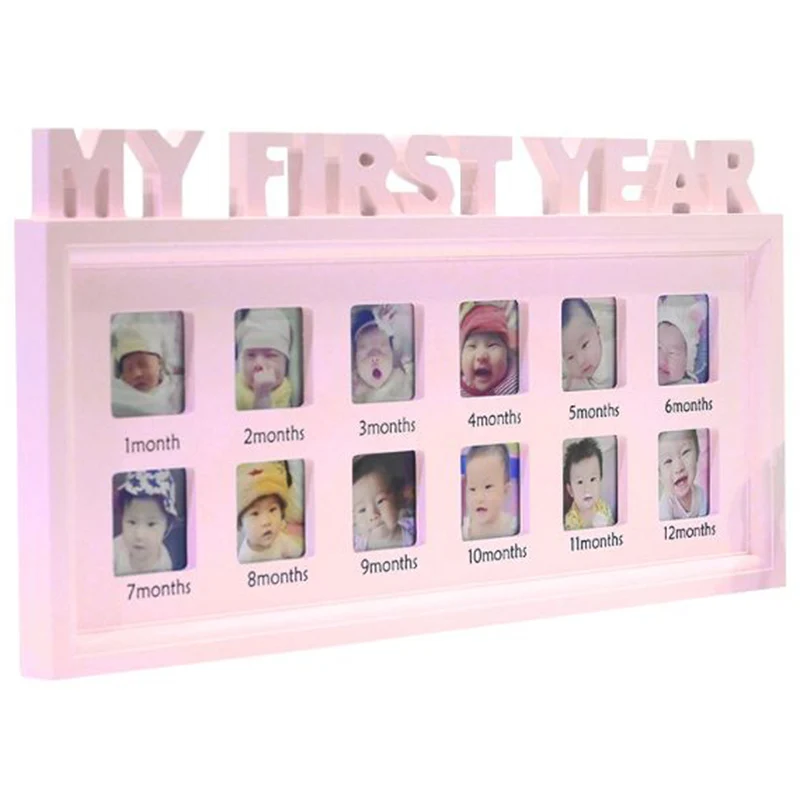 Rose Red Креативные Diy 0-12 месяцев Детские фотографии сувениры памятные дети растущая память подарок дисплей пластиковая фоторамка - Цвет: Rose Red