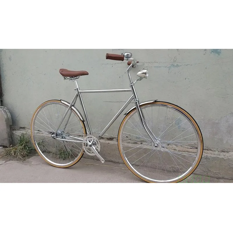 Retro bike sliver 700C Fixed Gear bike vintage Track Single speed Bike 52cm fixie bike black color frame Retro bike sliver 700C Fixed Gear bike vintage Track Single speed Bike 52cm fixie bike black color frame