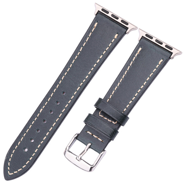 Leather Loop Bracelet Belt For Apple Watch Band Strap 44mm 42mm 40mm 38mm SE Series 6 5 4 3 2 1 Cowhide Watchbands