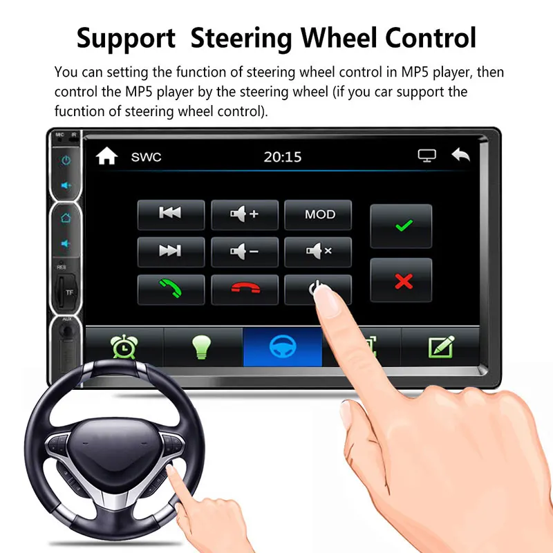 2 Din 7 &quotАвторадио для iPhone Android HD сенсорный экран Bluetooth автомобильный MP5 плеер