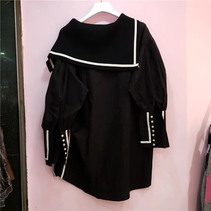 SuperAen 2020 Autumn New Irregular Sailor Collar