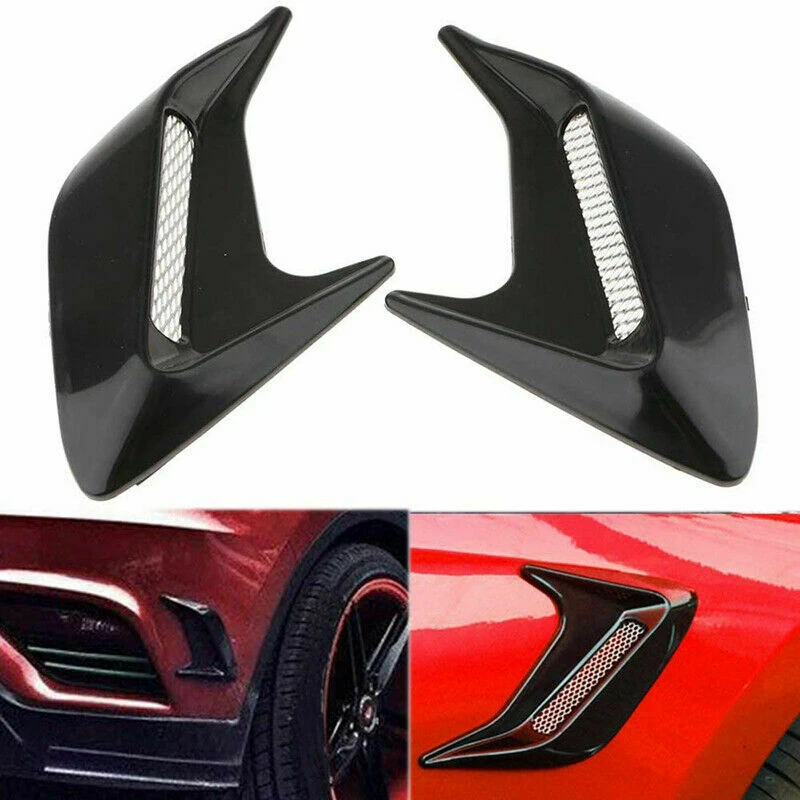Three T Black Car Air Flow Fender Side Vents Hole Grille Air Intake Vents Cover Sticker Decor Fit for BMW All Models 