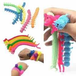Corda elástica de macarrão 1 peça, minhoca, corda tpr antiestresse, brinquedos para autismo
