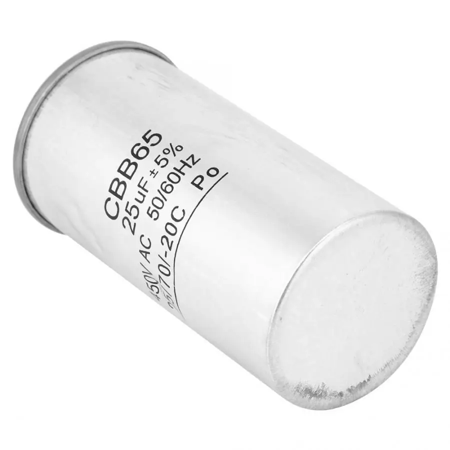 Двигатель переменного тока CBB65 25 мкФ 450V конденсатор алюминиевый корпус конденсатора для кондиционера двигателя лучшее предложение