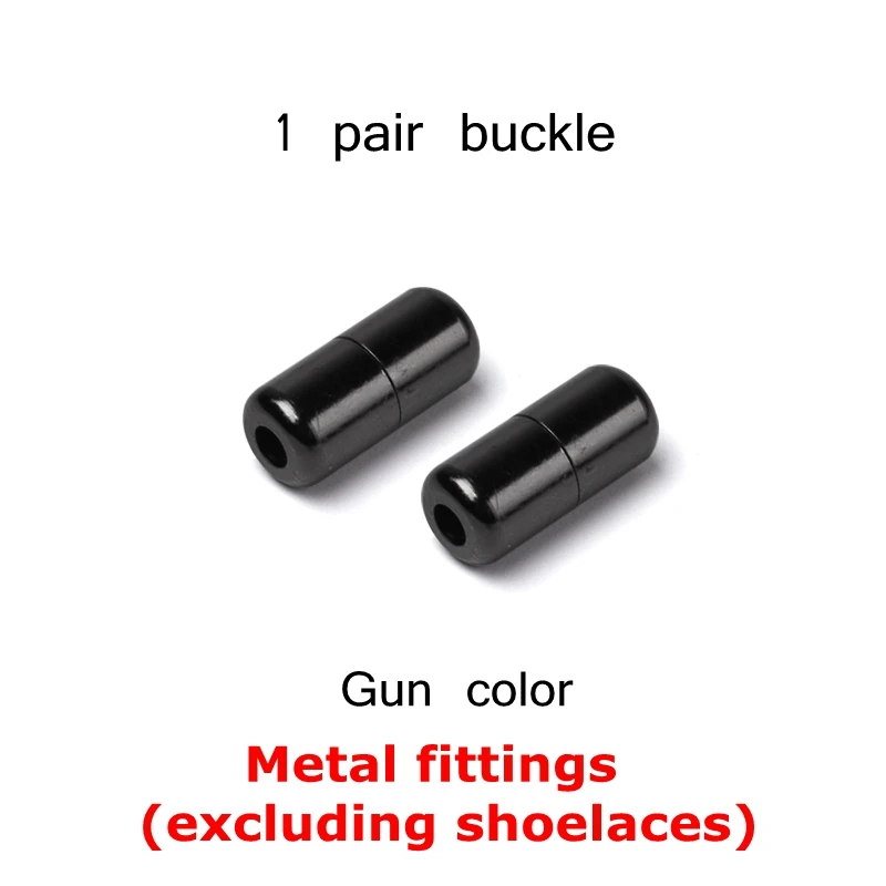 2pcs Gun color Круглые шнурки для ботинок эластичные шнурки без завязок металлический замок быстрая безопасность ленивые шнурки подходят для отдыха кроссовки off white шнурки для обуви - Цвет: 2pcs Gun color