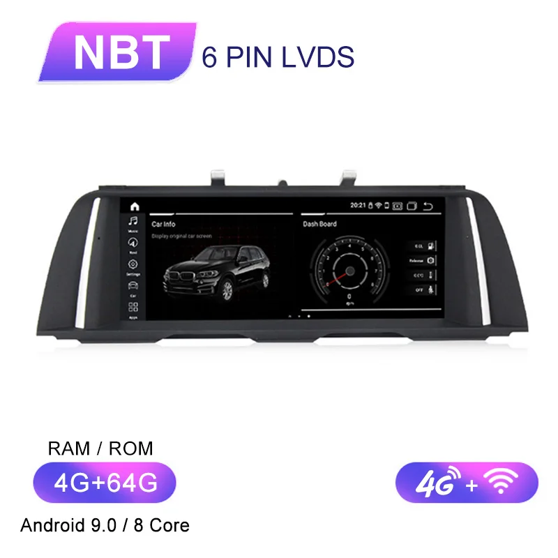Ips экран 4G+ 32GB android 9 автомобильный DVD мультимедийный плеер для BMW 5 серии F10 F11 2011- оригинальная CIC/NBT система - Цвет: 8core NBT
