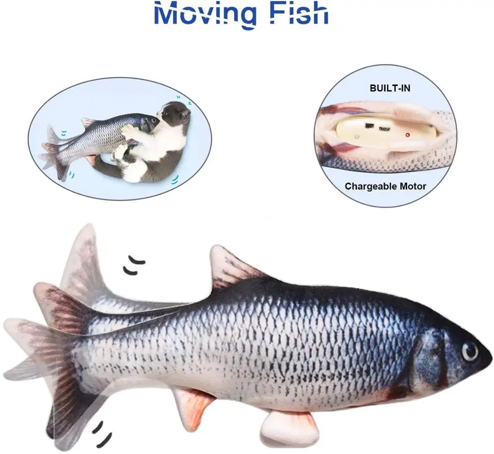 30 см кошка рыба движущаяся игрушка электрическая для кошки Авто интерактивная