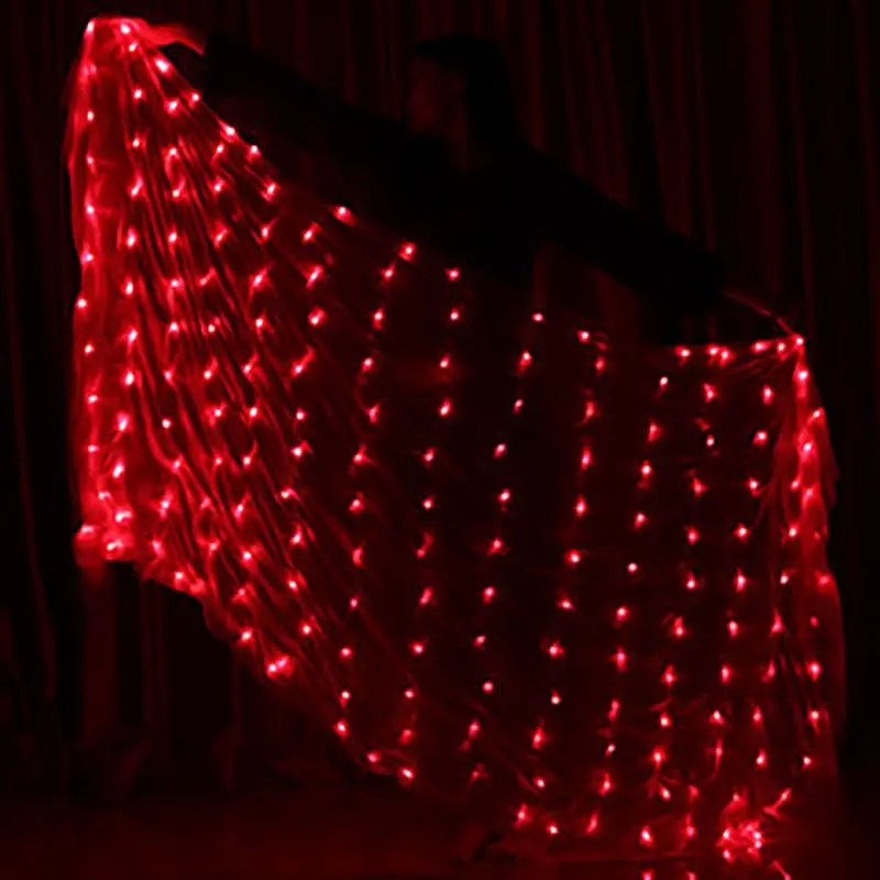 

New Performance Prop Belly Dance LED Hand Throw Scarf Belly Dance Scarf Silk Dance Hand Glow Light