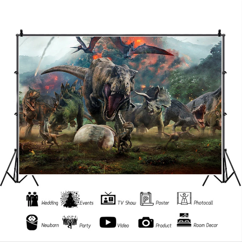 Виниловый фон для студийной фотосъемки с изображением вулкана извержения