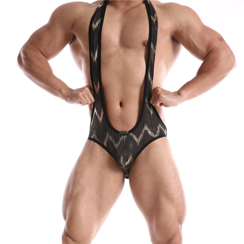 Fashion Men Undershirt Underwear Sexy Wrestling Suit Men Bodysuits Men's Jumpsuit Suspender Teddies Underwear One-Piece Bodysuit