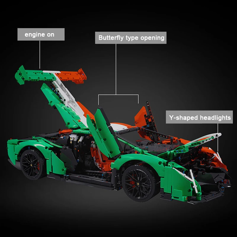 Alta tecnologia cidade esportes carro blocos de construção montagem modelo moc técnico veículo de corrida tijolos brinquedos para meninos presente aniversário
