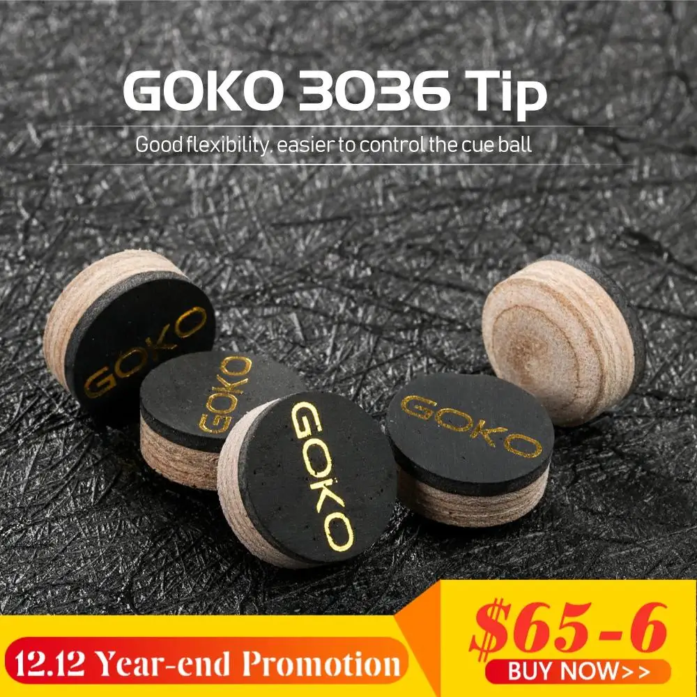 

GOKO Cue Tips Model 3036 S/M/H Snooker Cue Pool Cue Billiard Tip 10/11.5/13mm Tip Pig Skin 6-7 Layers Multi-layered Accessories