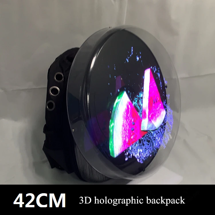 3D 42 см Мобильная голограмма рекламный дисплей светодиодный вентилятор голографическая 3D Фото Видео голый глаз светодиодный вентилятор рюкзак лучше всего подходит для магазина бар