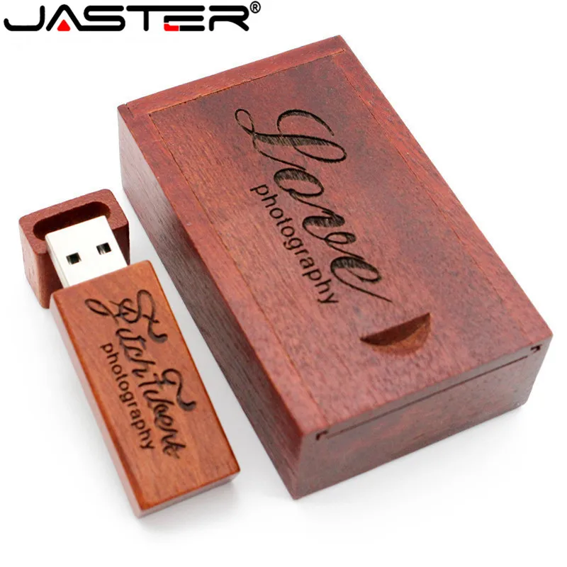 USB флеш накопитель JASTER в деревянной бамбуковой коробке флешка на 64 ГБ 16 32 карта