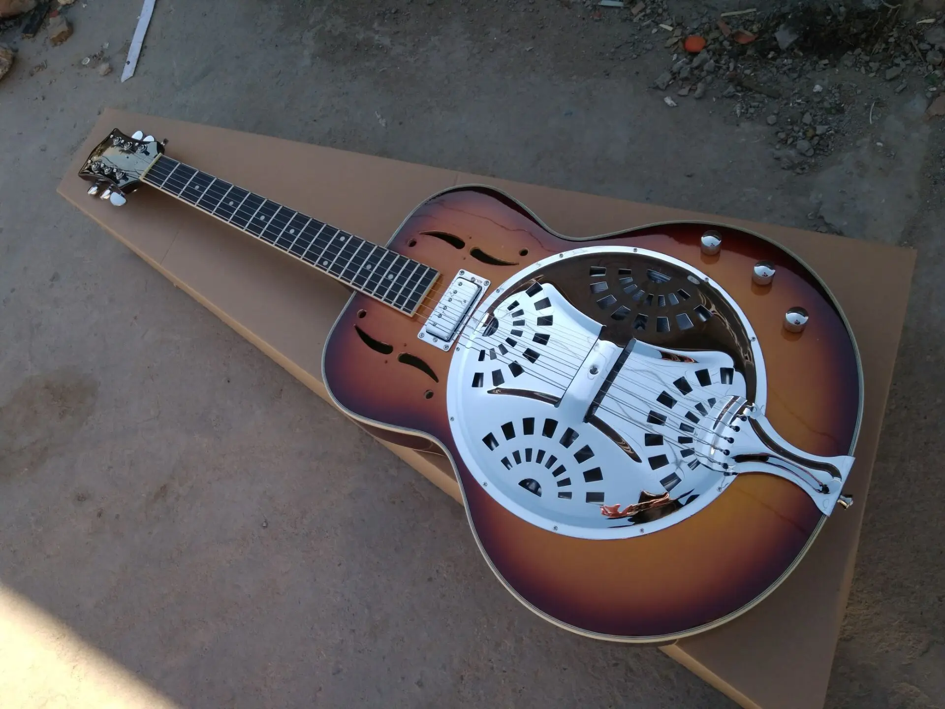 

free shipping 6 string guitar low price Dobro Resonator Steel Electric Guitar Metal Electric Guitar