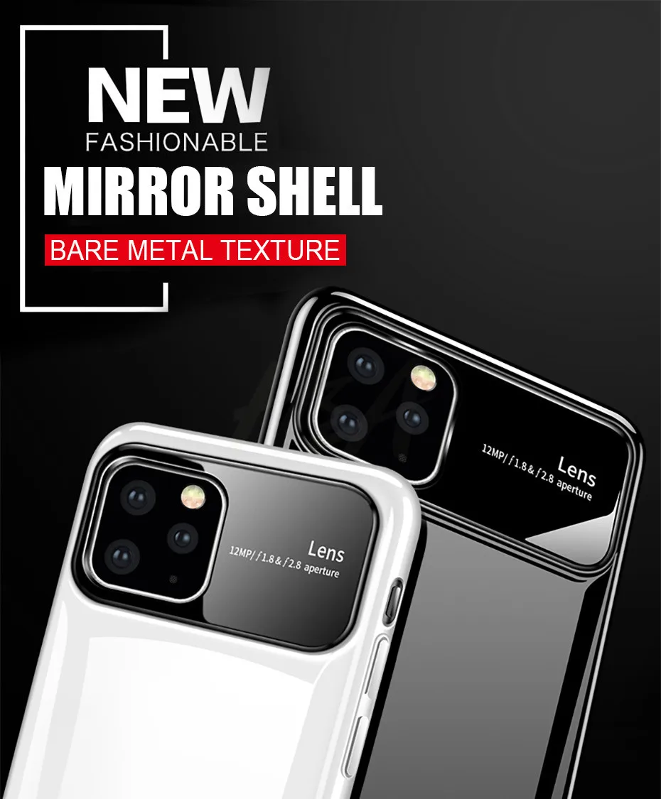 H& A роскошный зеркальный Ультратонкий чехол для телефона для iPhone 11 Pro Max X противоударный защитный Жесткий ПК и стекло X Xr Xs Max Fundas Capa