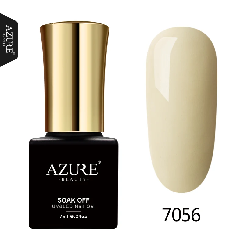 7056 AZURE BEAUTY 7 мл сырный УФ гель лак для ногтей гель белый молочный Маникюр Полуперманентная эмаль замачиваемый лазурный гель лак клей для ногтей - Цвет: 7056