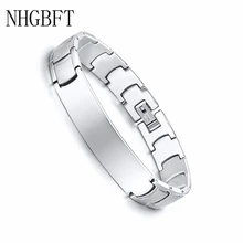 NHGBFT 21 см нержавеющая сталь изгиб браслет для мужчин черный цвет Пустой изгиб браслет