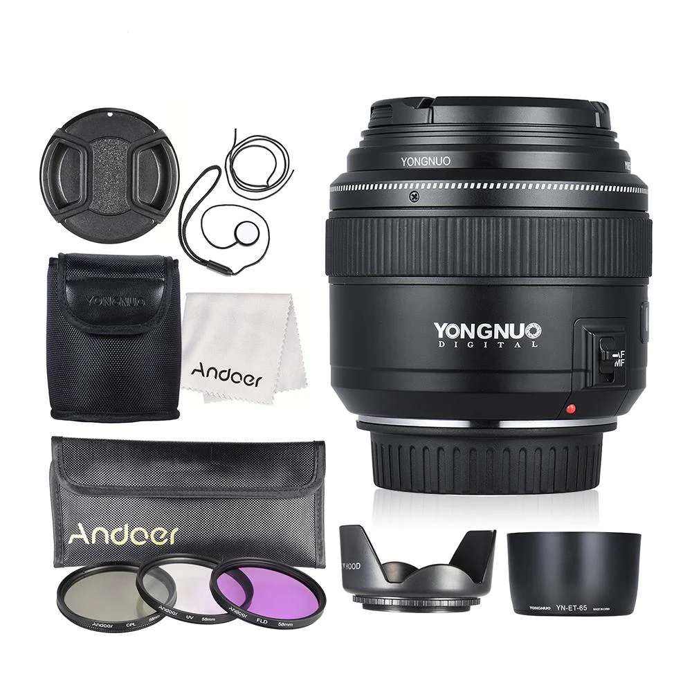 YongNuo YN85mm f1.8 AF/MF Стандартный Средний телеобъектив с фиксированным фокусным