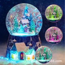 НОВАЯ РОЖДЕСТВЕНСКАЯ Музыкальная шкатулка украшения Рождественская деревянная вращающаяся музыкальная шкатулка рождественские интерьерные украшения подарки для детей