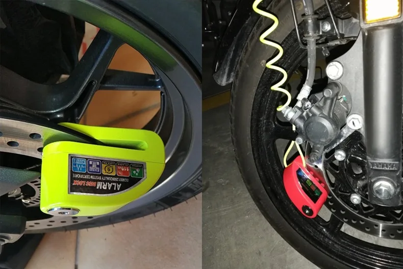 Горячая Противоугонный замок для мотоциклов велосипед E-Bike Водонепроницаемый 110 дБ дисковый тормозной замок Безопасный сигнал напоминающий веревку