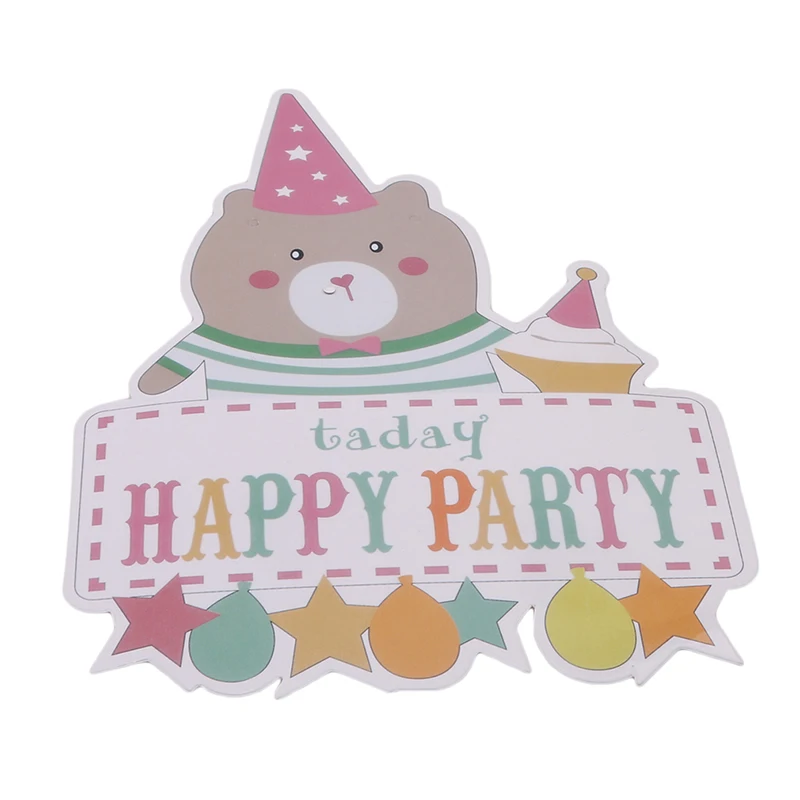 Cartoon Bear Birthday Pull Flower Children's Room Layout Bunting Decoration Party Cartoon Animal Pull Flower Decoration