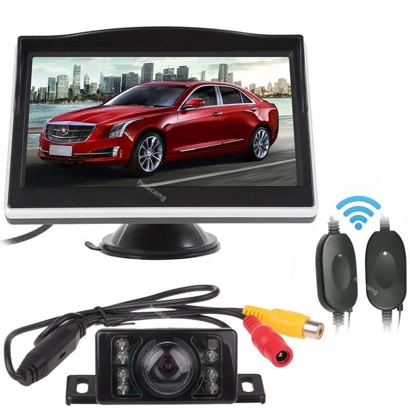 12В 24В беспроводной 5 &quotTFT LCD HD экран автомобильный монитор + 7 светодиодов
