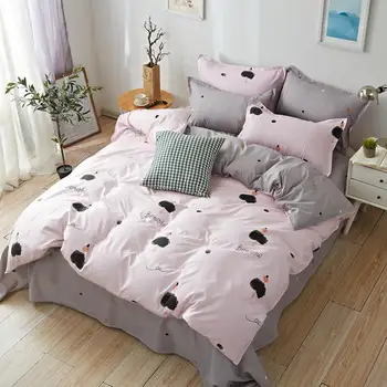 

Modern wind aloe cotton four-piece bed sheet, pillowcase, home textile bedding, small, large, king-size