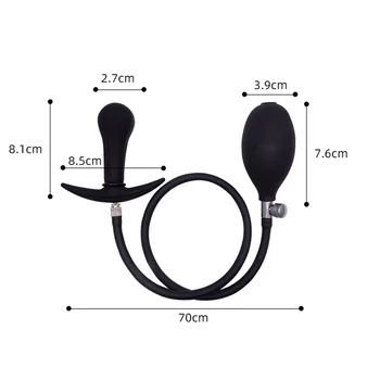 Inflatable Huge Anal Butt Plug Built-in Steel Ball Women Vaginal Anal Dilator Expandable Silicone Men Prostate Massager Sex Toys 3
