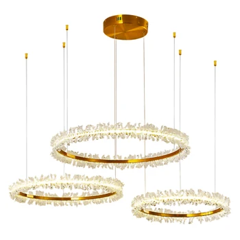 

Postmodern Minimalist Chandelier Minimalist Home Diy Crystal Luxury Chandelier Gold Black Ring Lamp Living Room Decoration