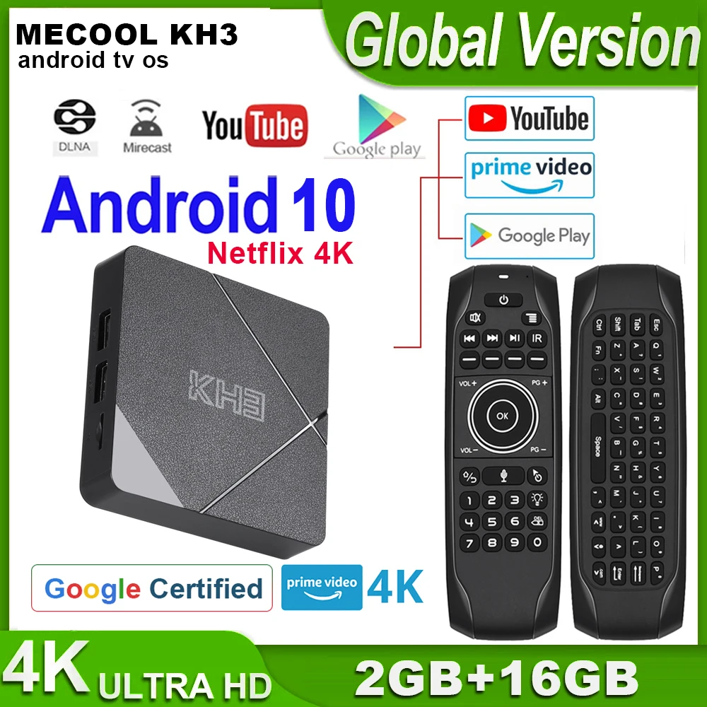 Приставка Смарт-ТВ Mecool KH3 2 + 16 ГБ Android 10 0 Wi-Fi 4 ГГц | Электроника