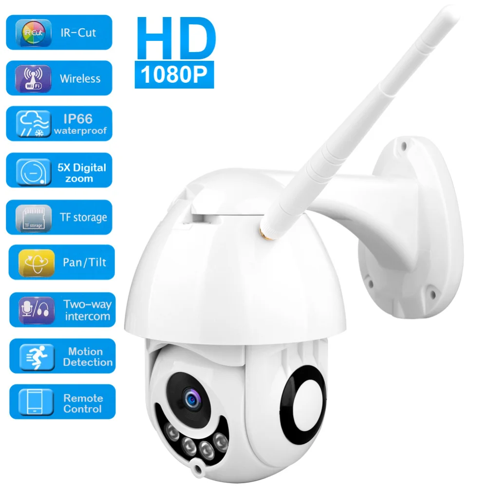 

1080P IP Camera WiFi Wireless Auto tracking PTZ Speed Camera Outdoor CCTV Security Surveillance Waterproof Camera Baby monitor