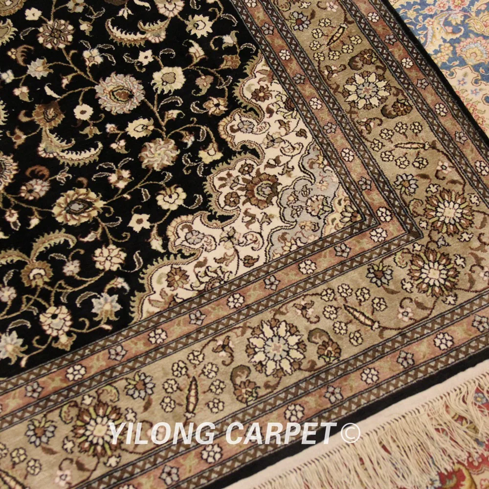 Yilong 4'x6' Традиционный Ковер для спальни антикварная вещь темно-синий Восточный персидский ковер(YJH260A