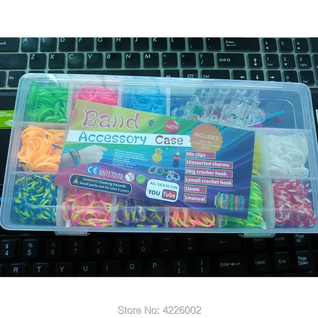 Elastic Rubber Loom Bands DIY Tool Set Box Weave Gum Make Bracelet Handicraft Kit Girl Gift  Kids Toys for Children 7 8 10 Years 3