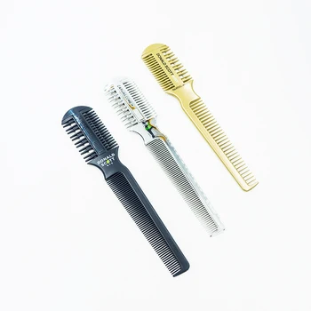 

1 Pcs Good Quality Hair Thinning Device Thinning Comb Thinning Device with Blade Bangs Trimmer Comb with 5 Extra Blade for Free