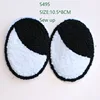 A Pair of Black and White Eyes  Cartoon IconTowel Embroidery Iron on Patches for Clothing DIY Custom Badges on the Backpack ► Photo 2/6