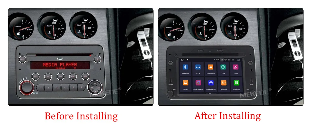 Best MEKEDE 1 Din Auto Radio Android 9 For Alfa/Romeo/Spider/Brera/159 Sportwagon RAM 2G Car Multimedia Video DVD Player GPS USB DVR 6