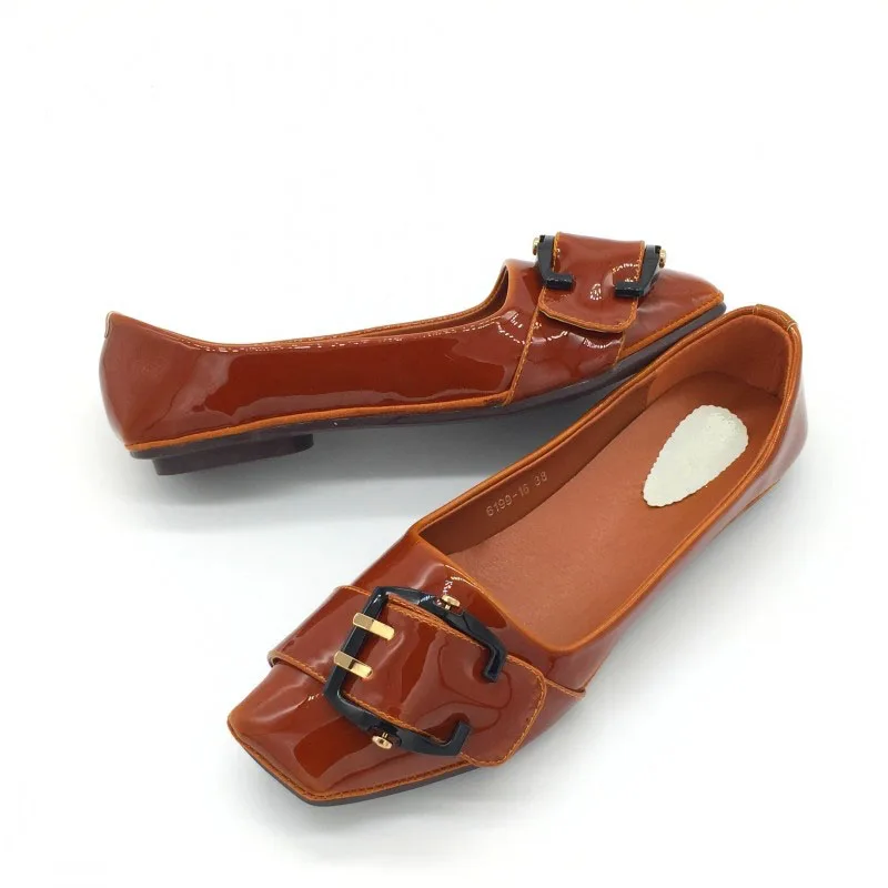 Женские туфли на плоской подошве с квадратным носком без застежки|shoes bike|shoes bonesshoes