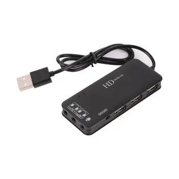 

Multi-Function USB HUB + Enternal Stereo Sound Card Adapter with 3 USB 2.0 Ports 2 Micphone Jack 3.5mm Earphone Audio AUX