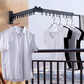 

Foldable Wall Hanging Clothes Drying Rack Indoor Balcony Retractable Hanger Home Folding Rotation Clothes Rack