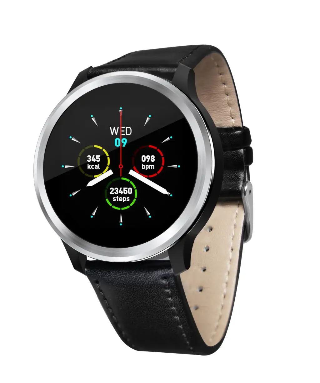 Black leather strap 696 E18 Электронный спортивный браслет, браслет для измерения артериального давления, пульсометр, PPG ЭКГ, умный браслет, фитнес-трекер - Цвет: Black leather strap