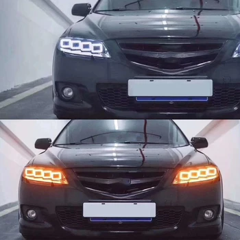 

Car Styling Head Lamp All LED Headlight LED DRL Dynamic Signal Angel Eye Accessories for Mazda 6 Headlights 2004-2012 Mazda6