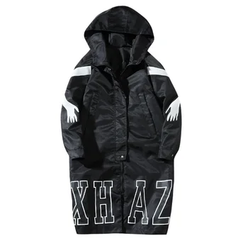 

Men Trench Coat Winter Thermal Zip Up Parka Streetwear Puffy Casual Anorak Big Size Thick Fashion Warm Hooded Long Jacket KK60FY