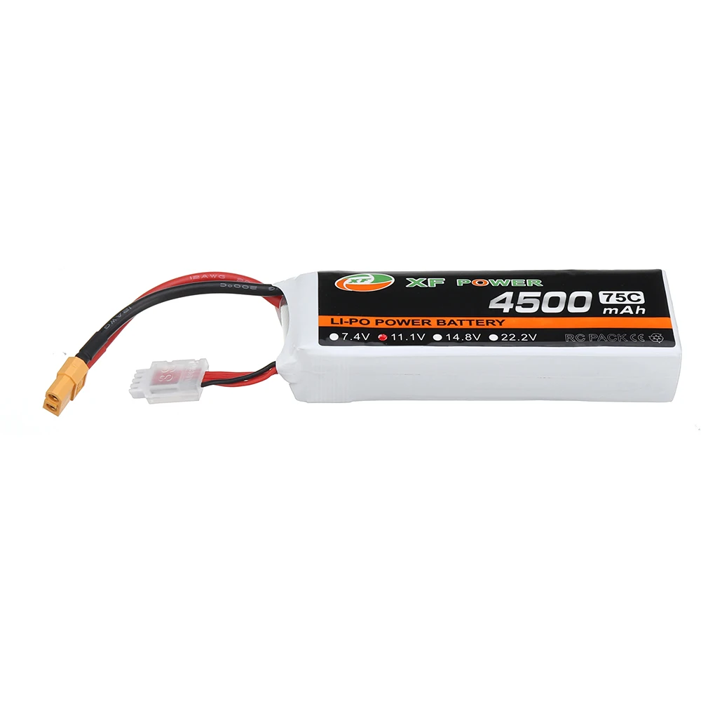 1/2/4 шт. XF 11,1 V/14,8 V 4500 мА/ч, 75C 3 S/4S Перезаряжаемые Lipo Батарея XT60 разъем для дрона с дистанционным управлением аксессуары «сделай сам»