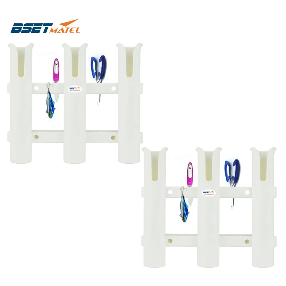 2X 3 Tubes Link White ABS plastic fishing rod racks holder rack socket for boat marine box kayak yacht | Спорт и развлечения